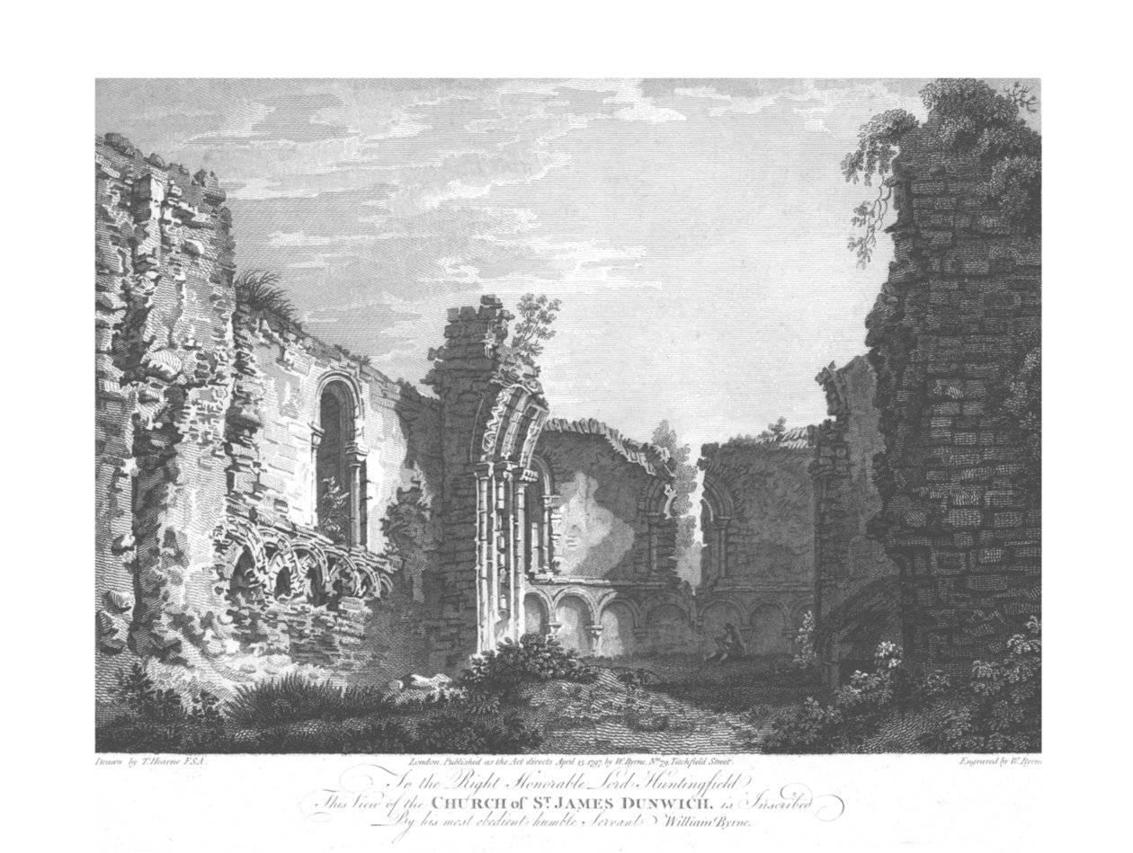 Church of St James, Dunwich, sent på 1700-tallet. av William Byrne