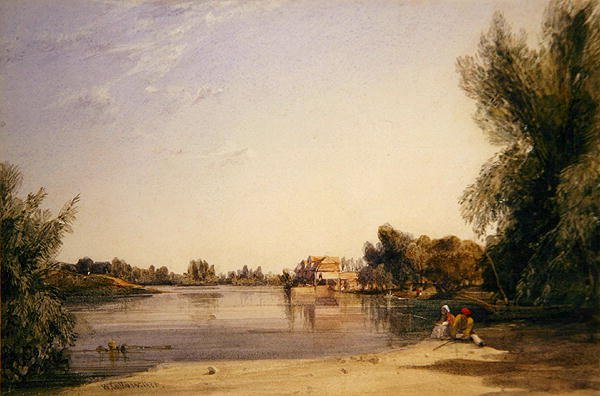 En mølle på Seinen av William Callow