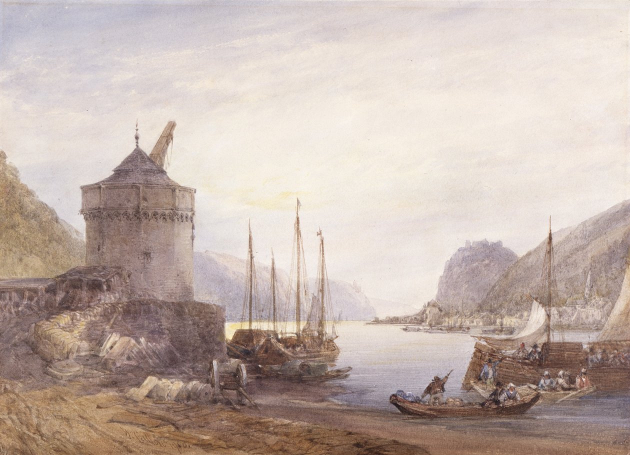 Andernach On The Rhine (akvarell på hvitt vevd papir) av William Callow