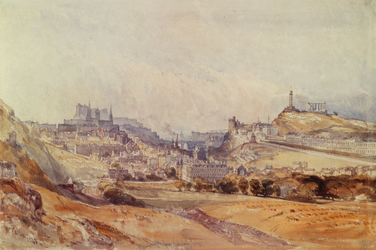 Edinburgh fra Salisbury Crags av William Callow