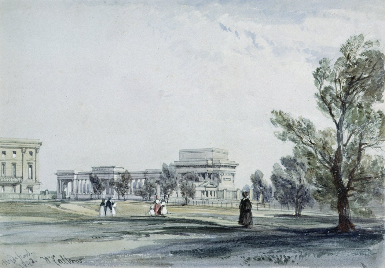 Inngang til Hyde Park ved Hyde Park Corner av William Callow