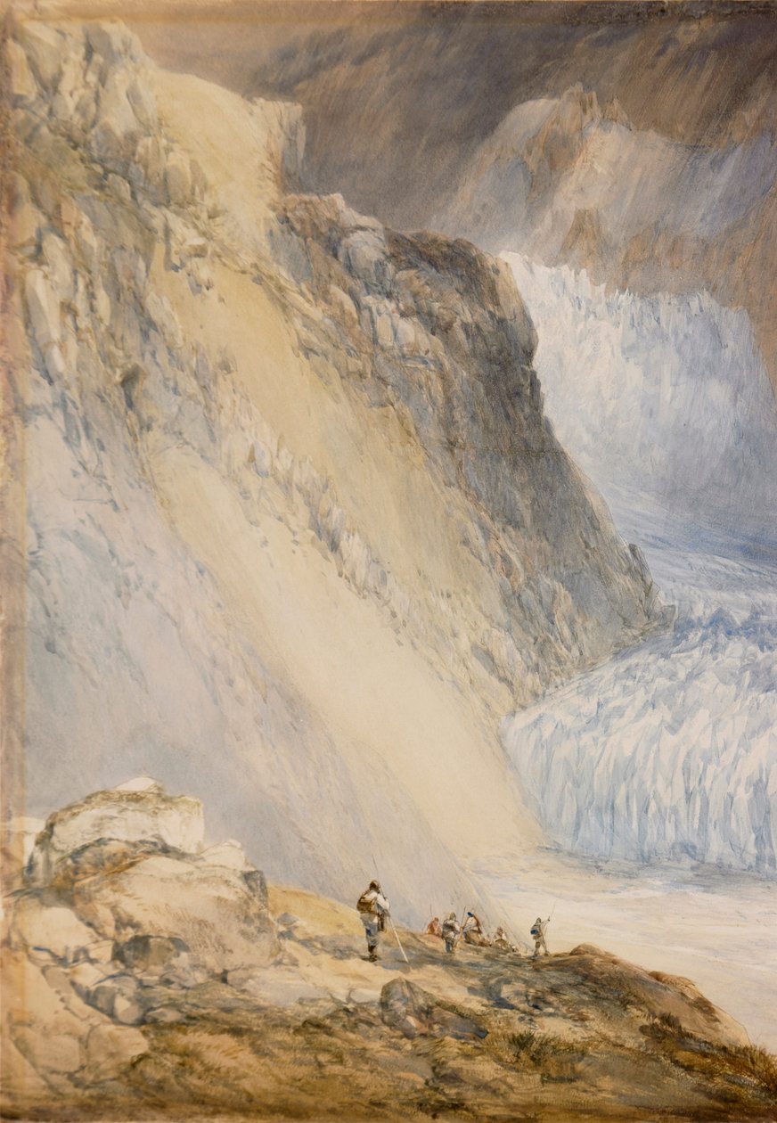 Rhônebreen og Galenstock, sett fra veien over Furkapasset av William Callow