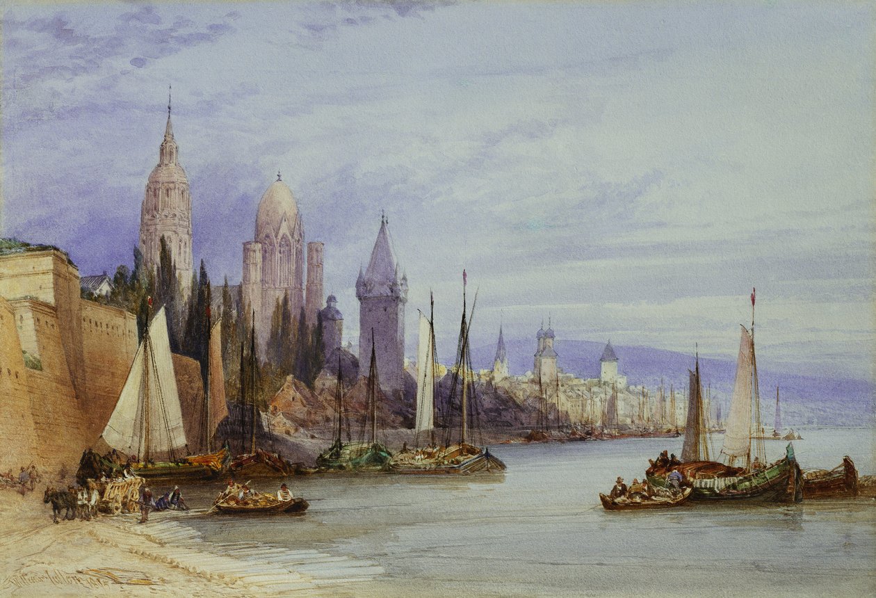 Mayence, ved Rhinen, 1895 av William Callow