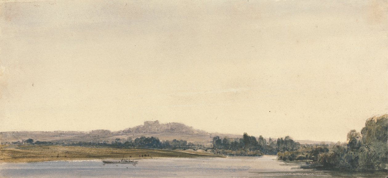 Mont-Valérien fra Bois de Boulogne av William Callow