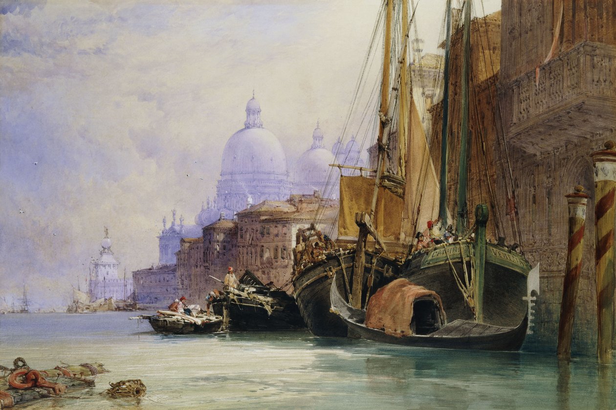 Santa Maria della Salute og Canal Grande, Venezia, av William Callow