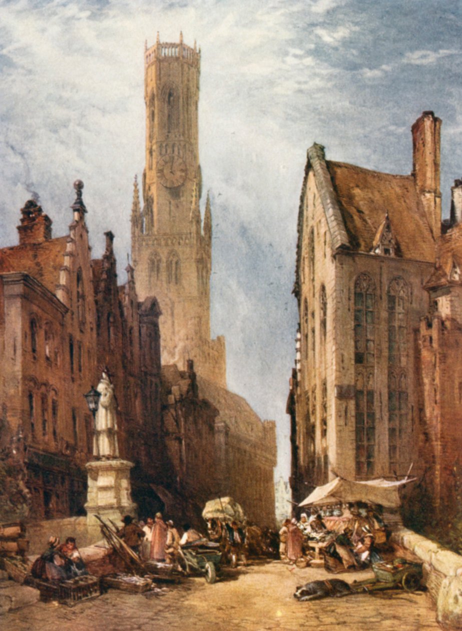 Klokketårnet i Brugge av William Callow