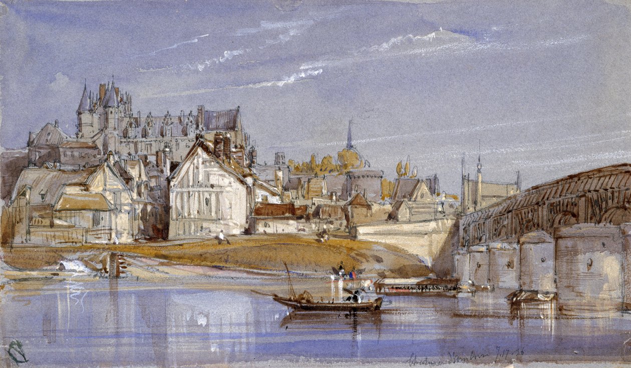 The Chateau at Amboise, on the Loire av William Callow