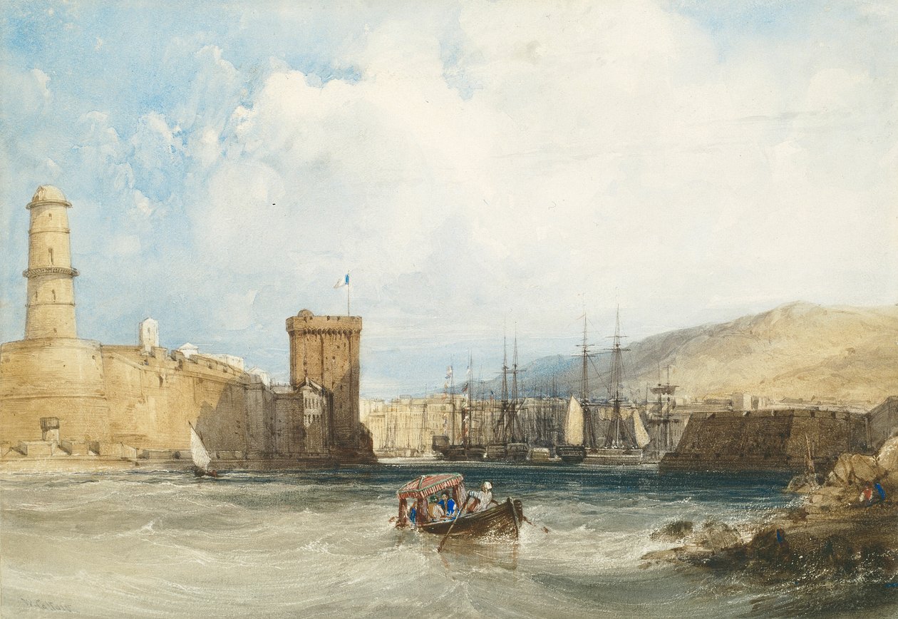 Inngangen til havnen i Marseille av William Callow
