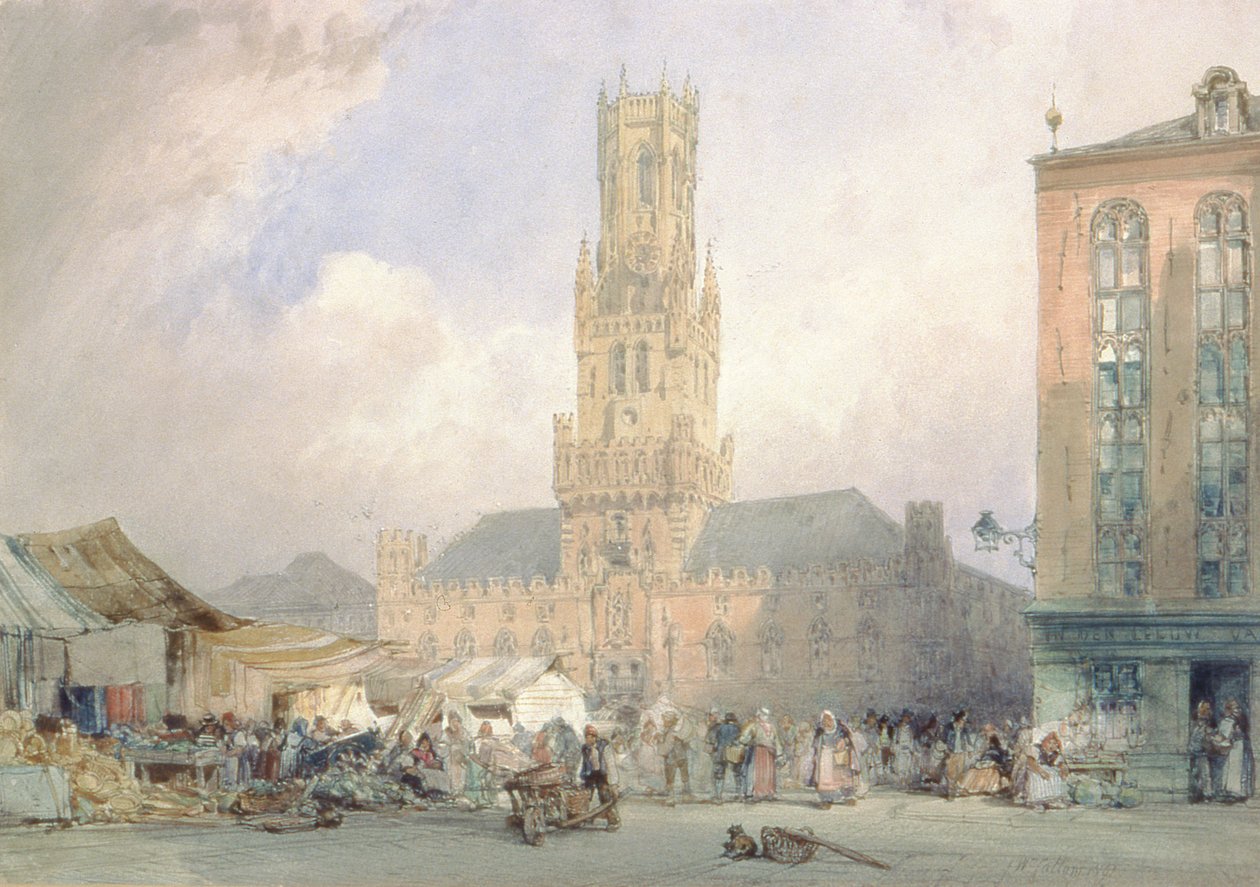 Rådhuset, Brugge av William Callow