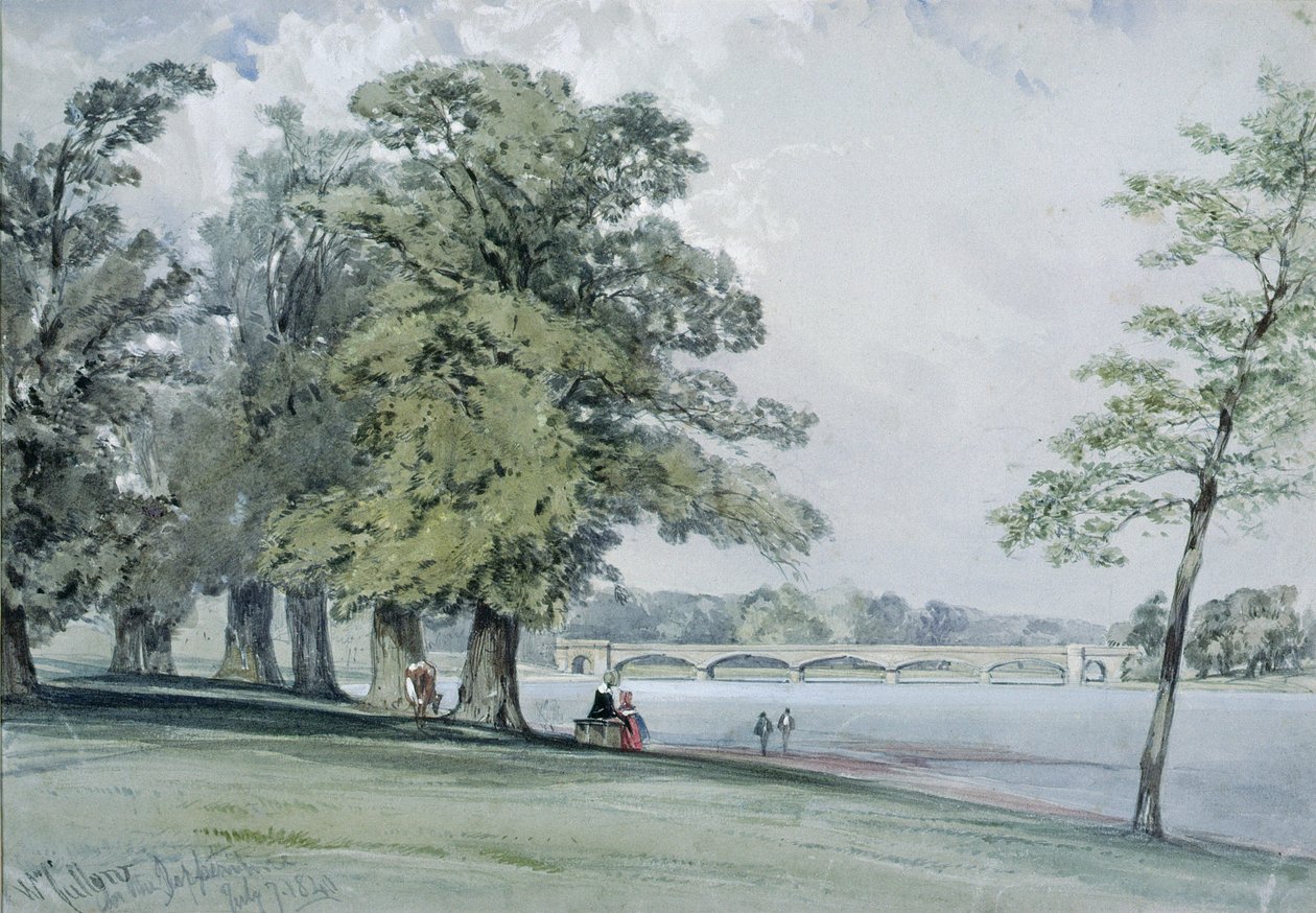 Utsikt over Serpentine, Hyde Park av William Callow