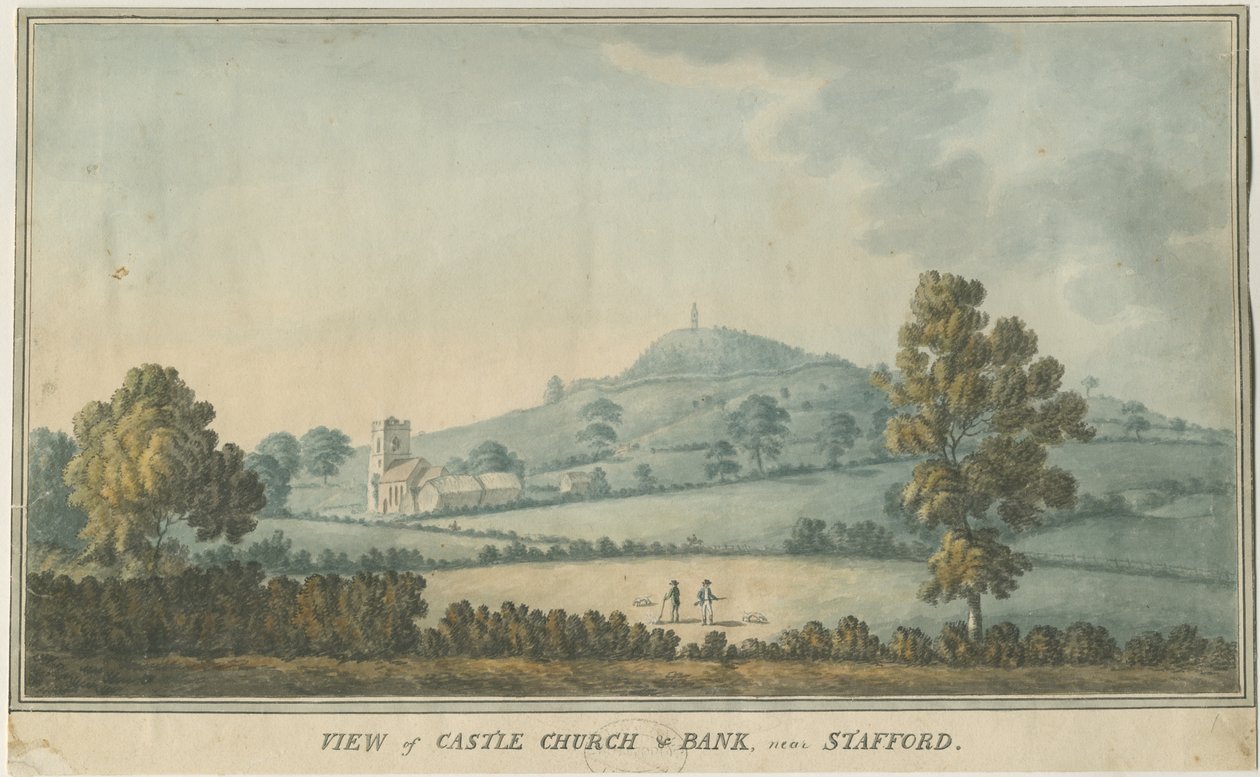 Castle Church - Kirke: akvarellmaleri, og [?1700-tallet] av William Carter
