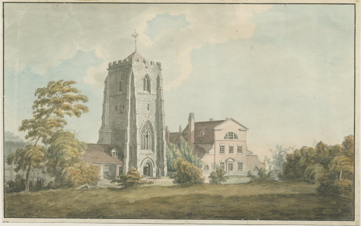 Ranton Abbey [Priory]: akvarellmaleri, nd [slutten av 1700-tallet] av William Carter