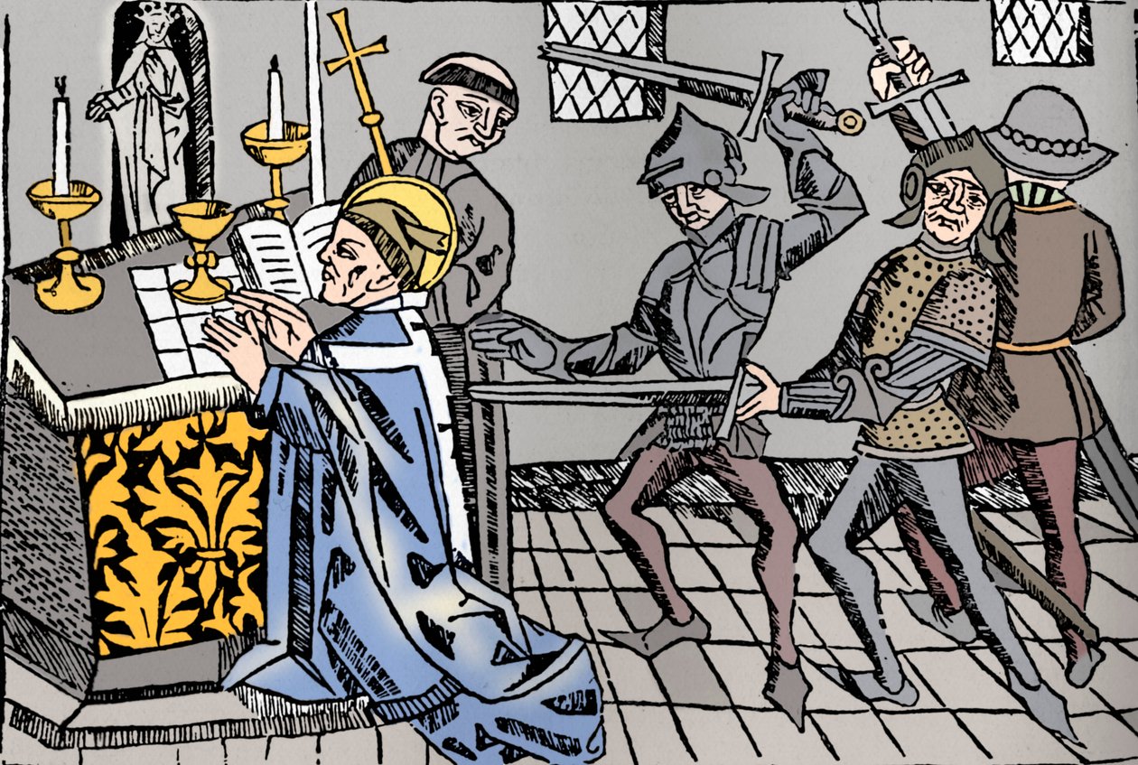 Martyrdøden til St. Thomas av Canterbury, c1484 av William Caxton