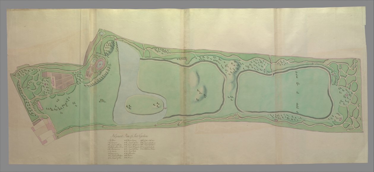 Generell plan for hagene i Kew, 1763. av William Chambers