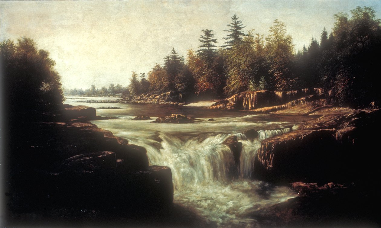 Little Falls of the Passaic River (olje på lerret på pappfôr) av William Charles Anthony Frerichs