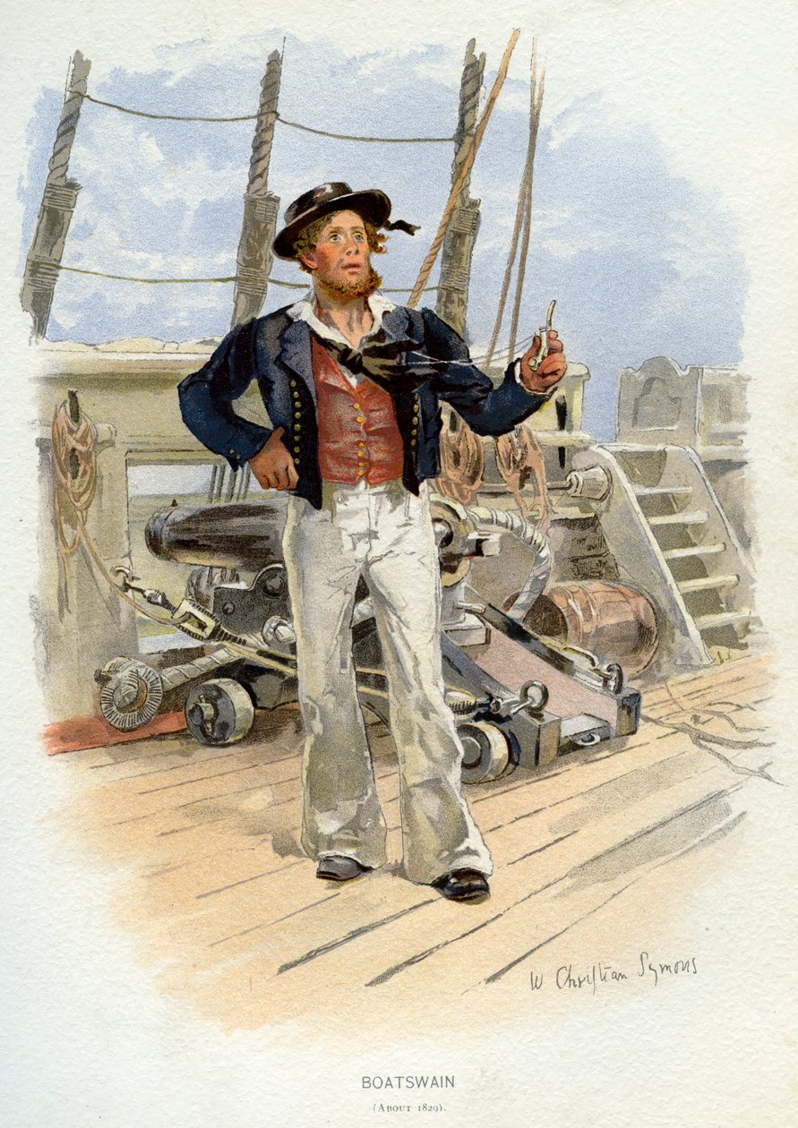 Royal Navy båtsmann, c1829 c1890-c1893 av William Christian Symons