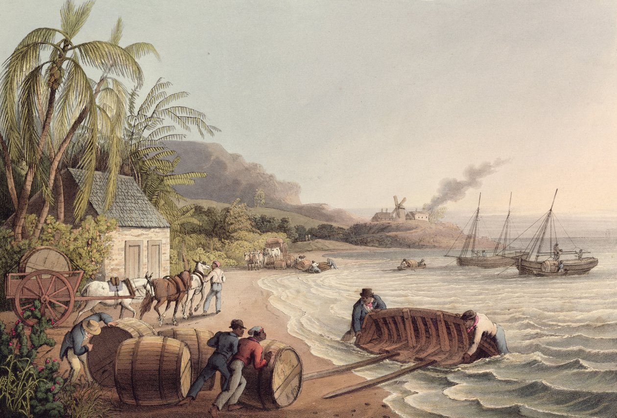 Laster fat rom og sukker, Antigua av William Clark