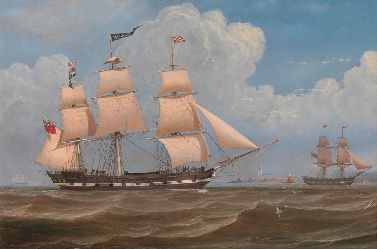 Det engelske handelsskipet "Malabar" av William Clark