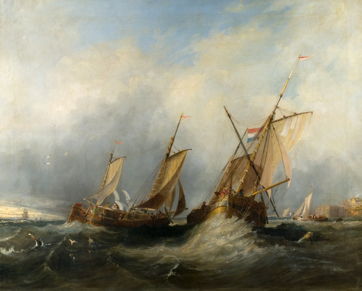 Nederlandsk skip som tar brillen av William Clarkson (attr. to) Stanfield