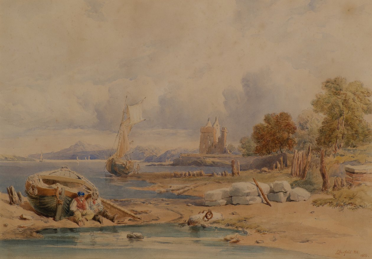 Barnbougle Castle nær Crammond on the Forth av Clarkson Frederick Stanfield