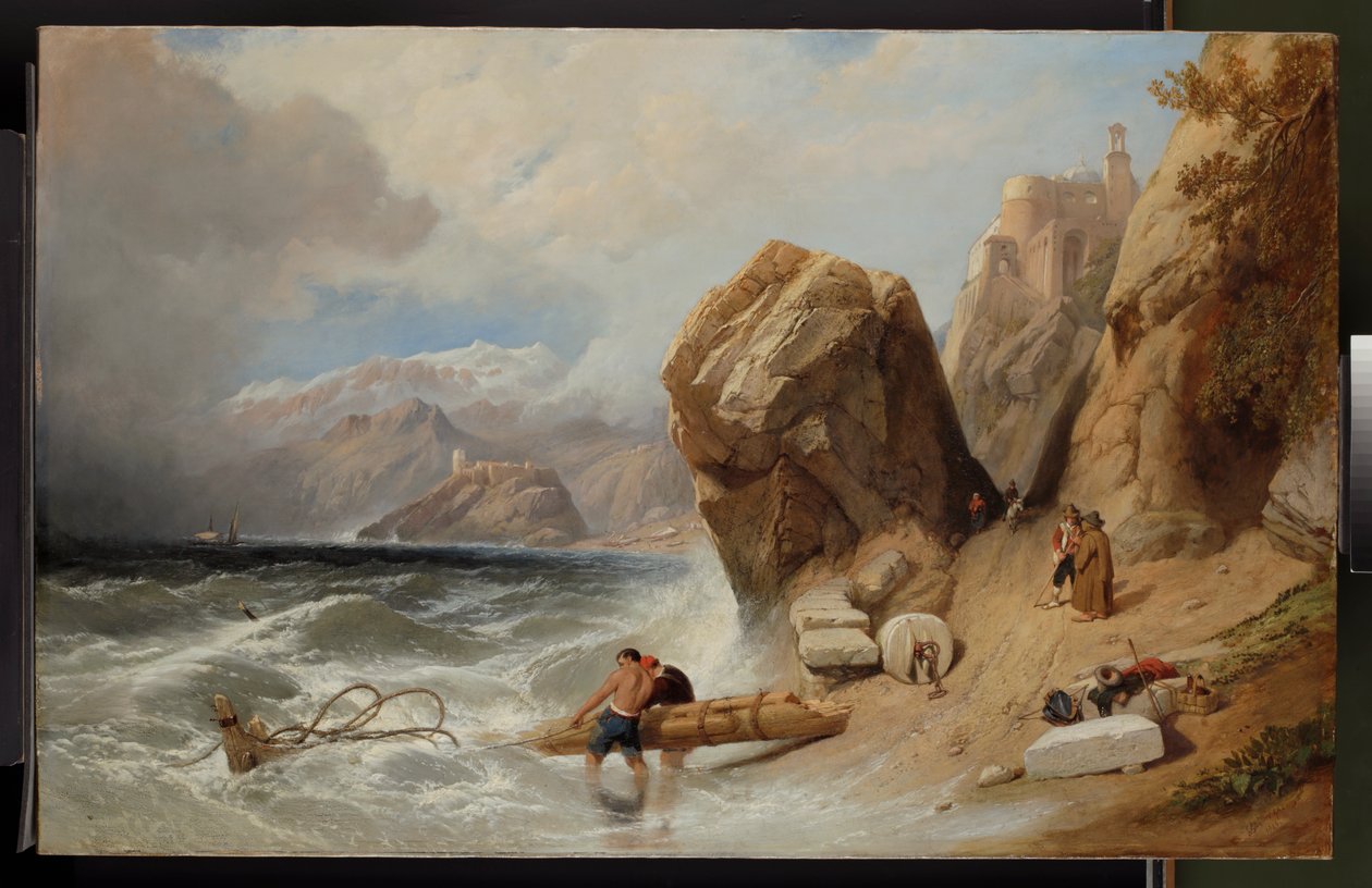 Kystscene nær Genova, 1846 av Clarkson Frederick Stanfield