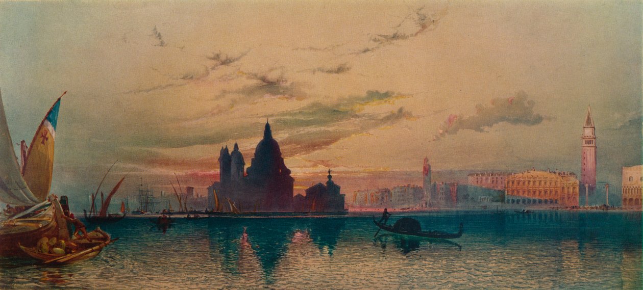 La Santa Salute, fra San Giorgio, Venezia, c1872 av William Collingwood Smith