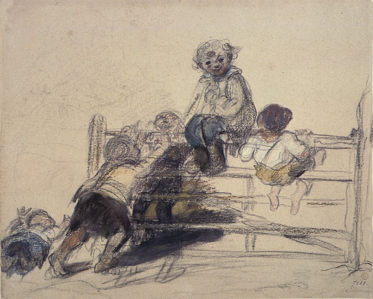 Sketch for Happy as a King, 1800-tallet (tegning) av William Collins