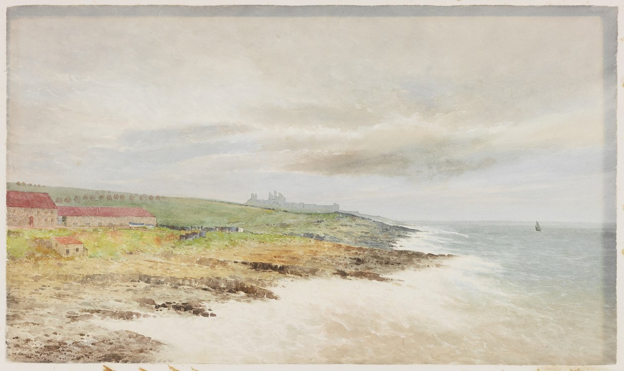 A Stormy Day, Craster (akvarell på papir) av William Cosens Way