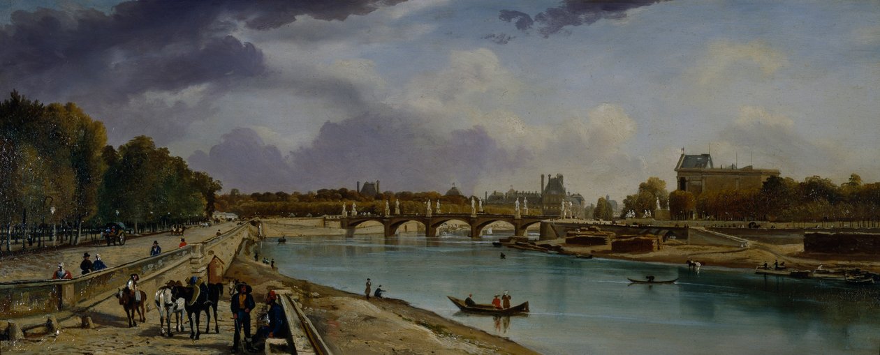 Seinen under Paris, ca. 1825-35 (olje på panel) av William Cowen