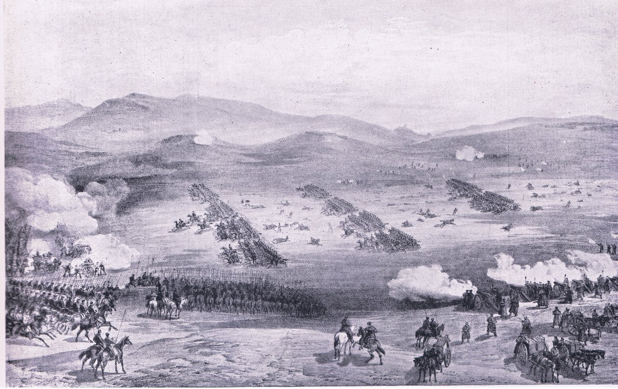 Balaclava, 25. oktober 1854: Ansvaret til den lette brigaden, illustrasjon fra British Battles on Land and Sea, 1915 av William Crimea Simpson