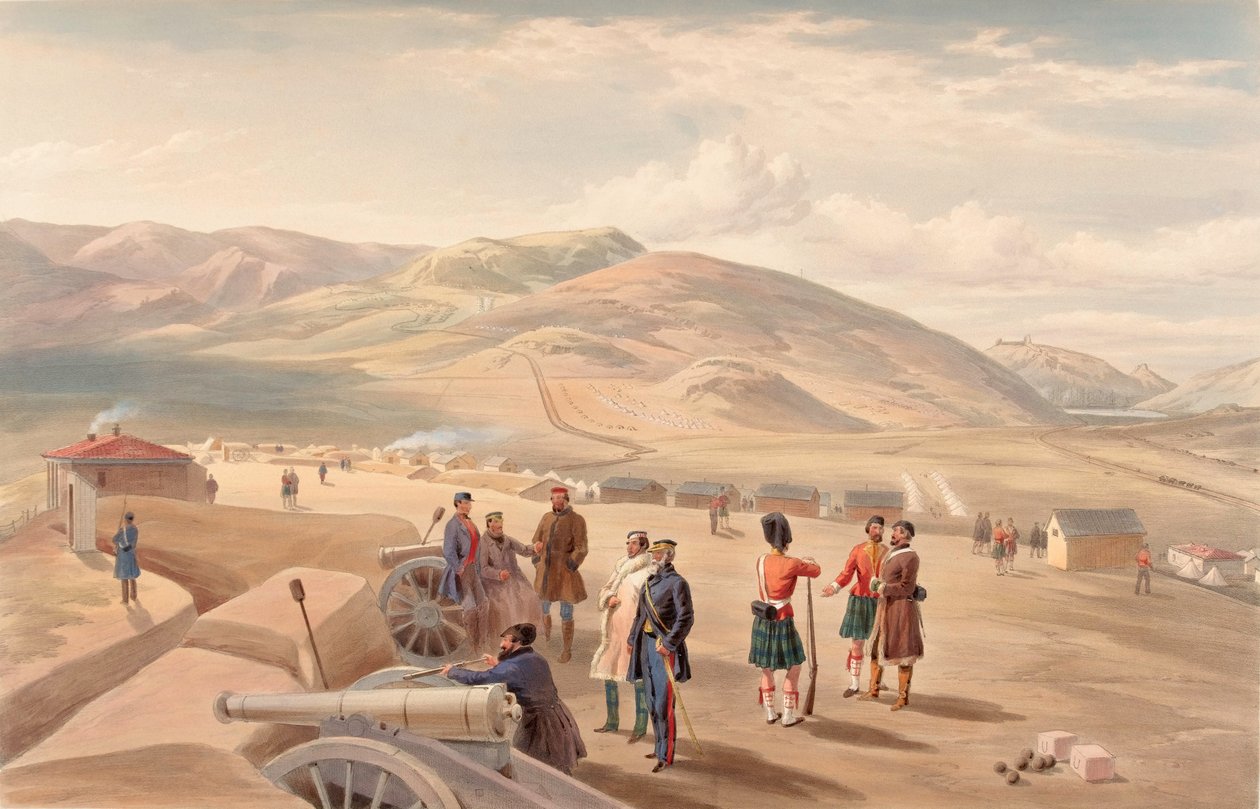 ?Highland Brigade Camp, ser sør?, 1855 av William Crimea Simpson