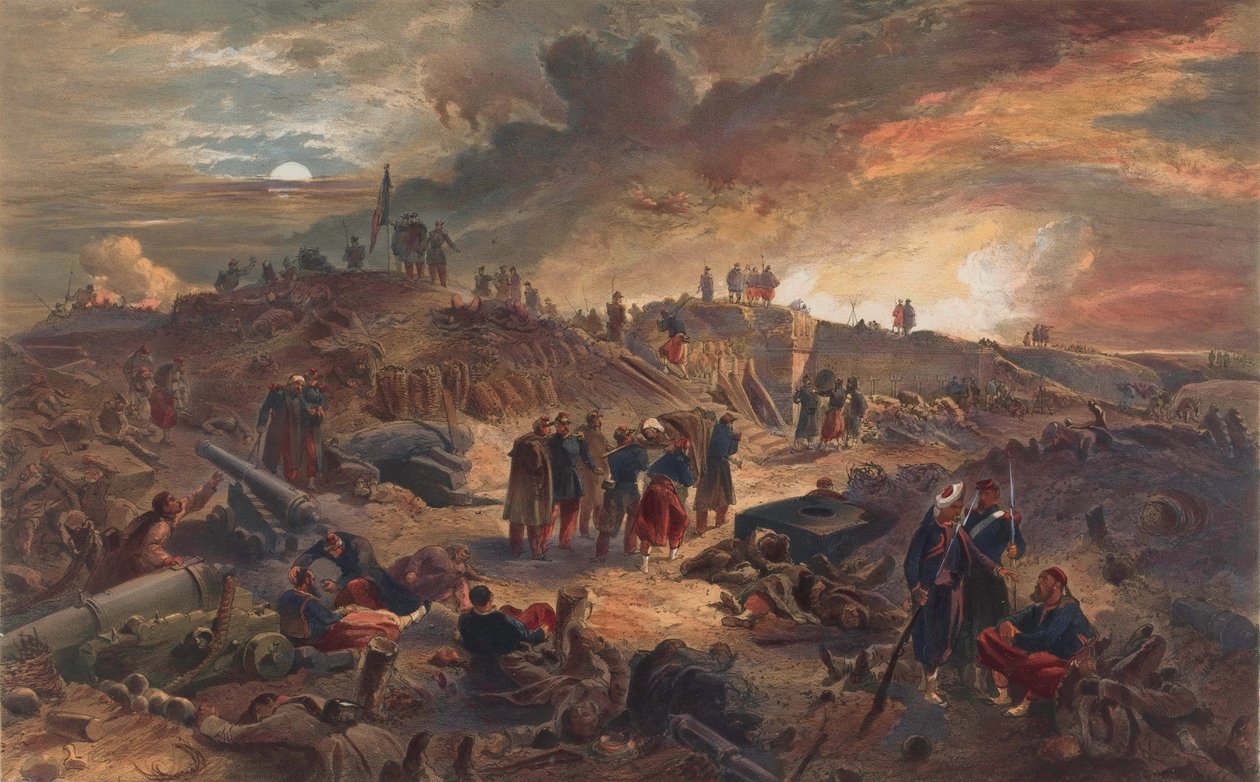 ?Interiør av Malakoff med restene av Rundetårn? av William Crimea Simpson