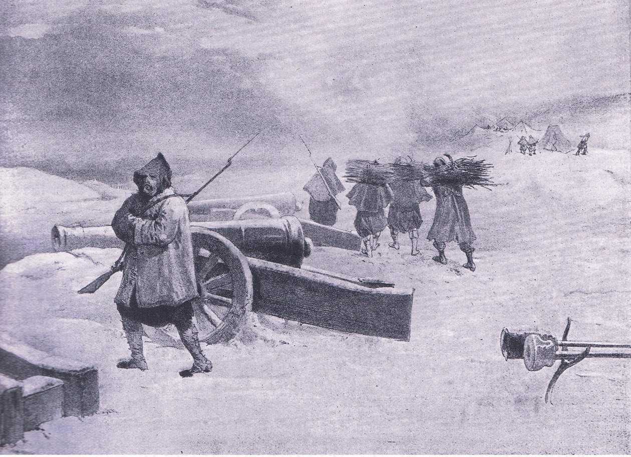 Sentinel of the Zouaves before Sevastopol, illustrasjon fra British Battles on Land and Sea, 1915 av William Crimea Simpson