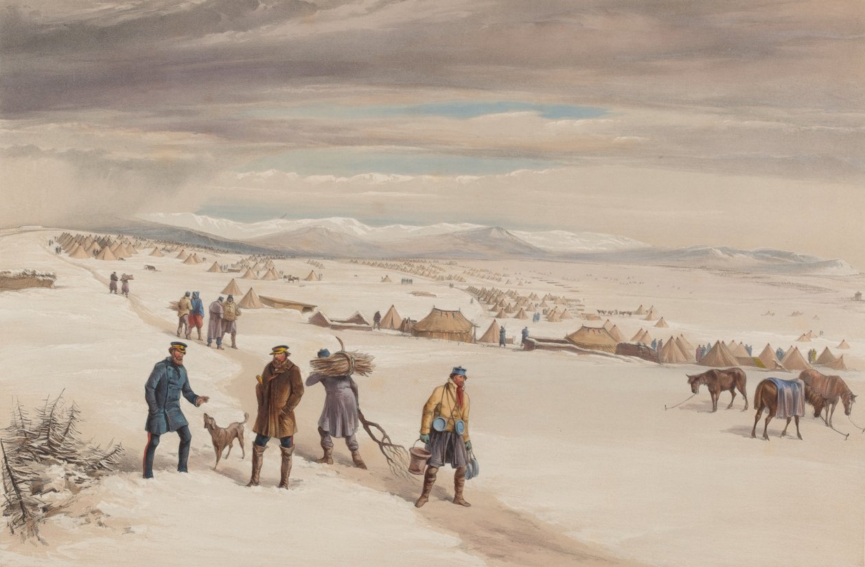 Andre divisjons leir, ser østover. januar 1855 av William Crimea Simpson