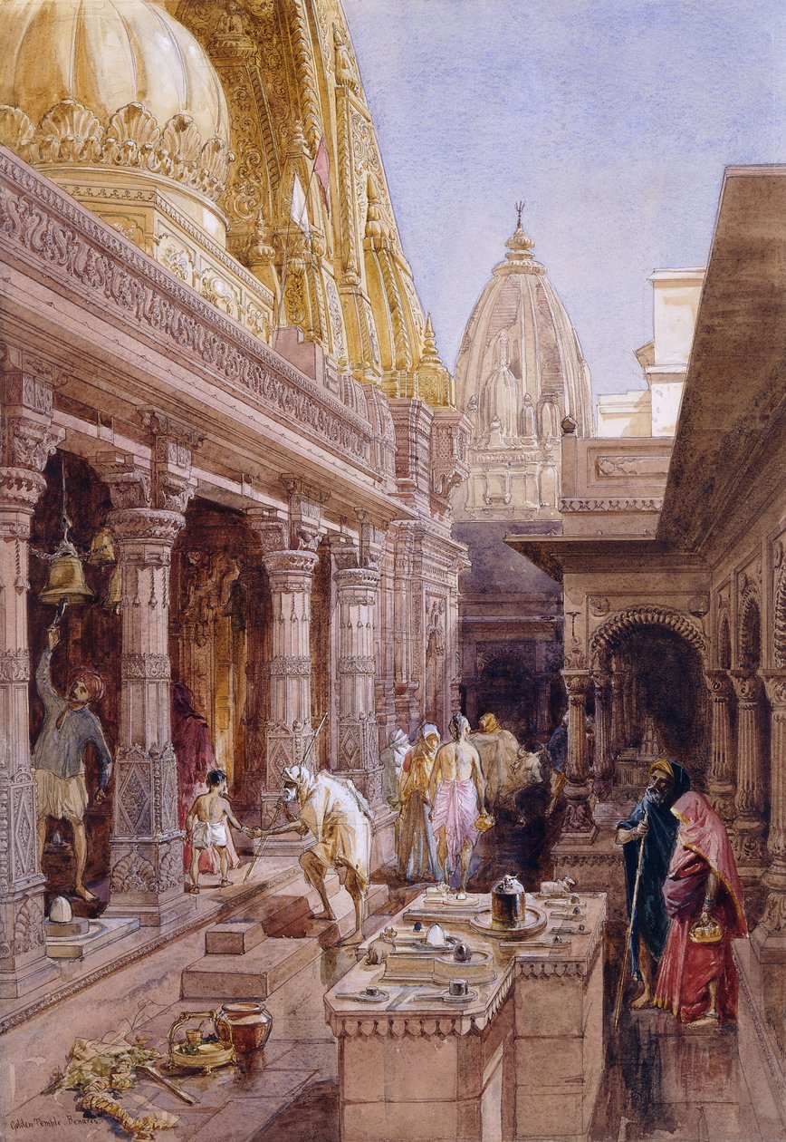 Det gylne tempel, Benares, 1862 av William Crimea Simpson