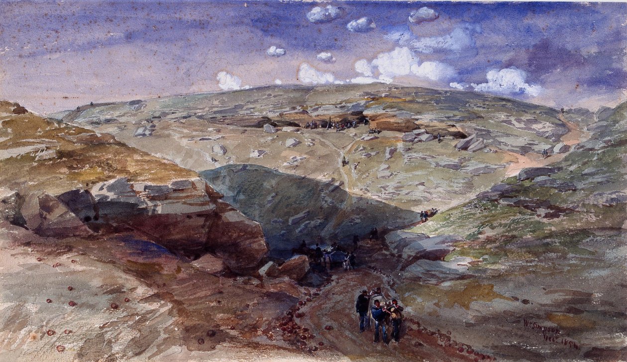 The Valley of the Shadow of Death, Caves in the Woronzoff Road, 1854 av William Crimea Simpson