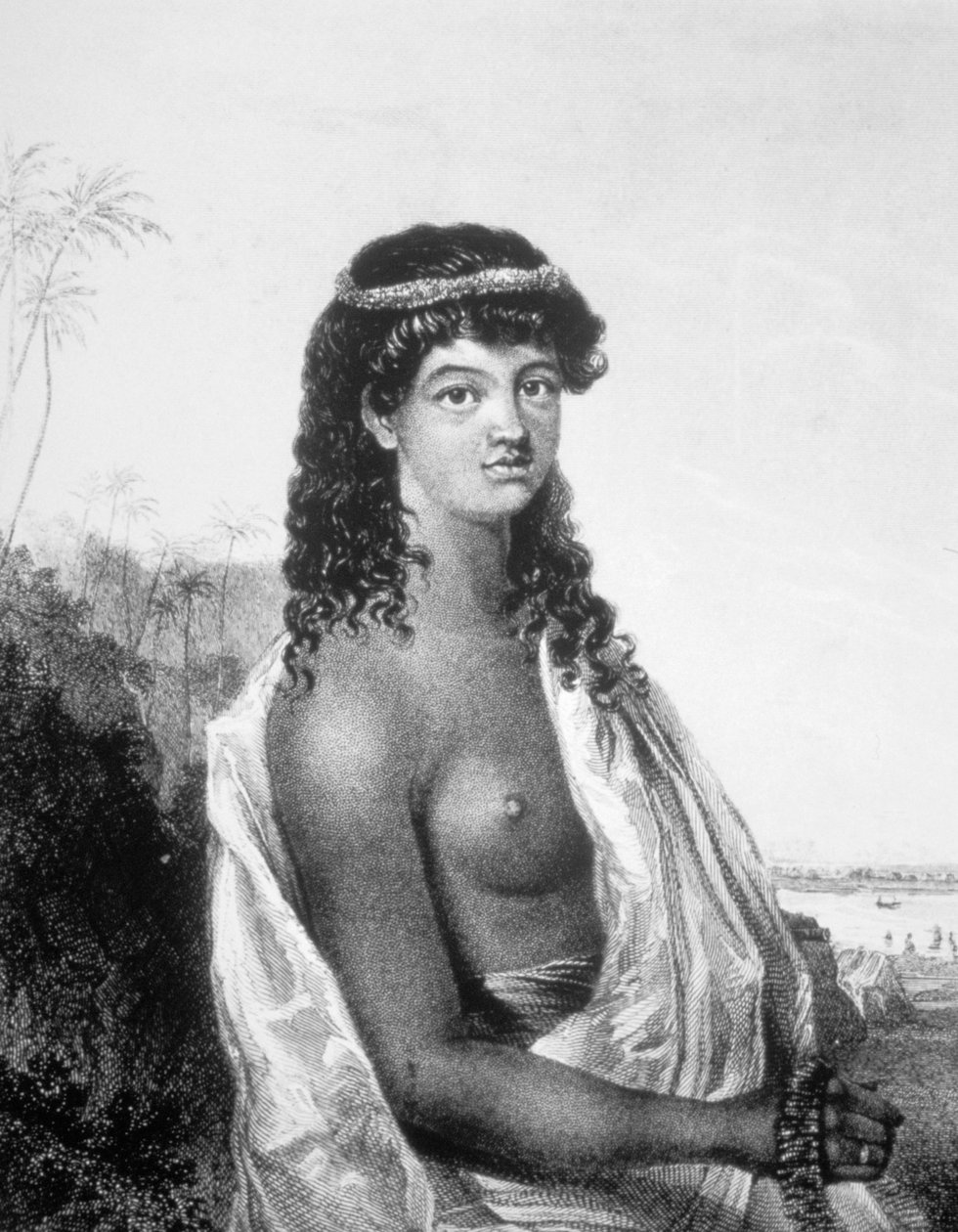 Ung jente fra Sandwich Isles Hawaii, c1826 av William Dampier