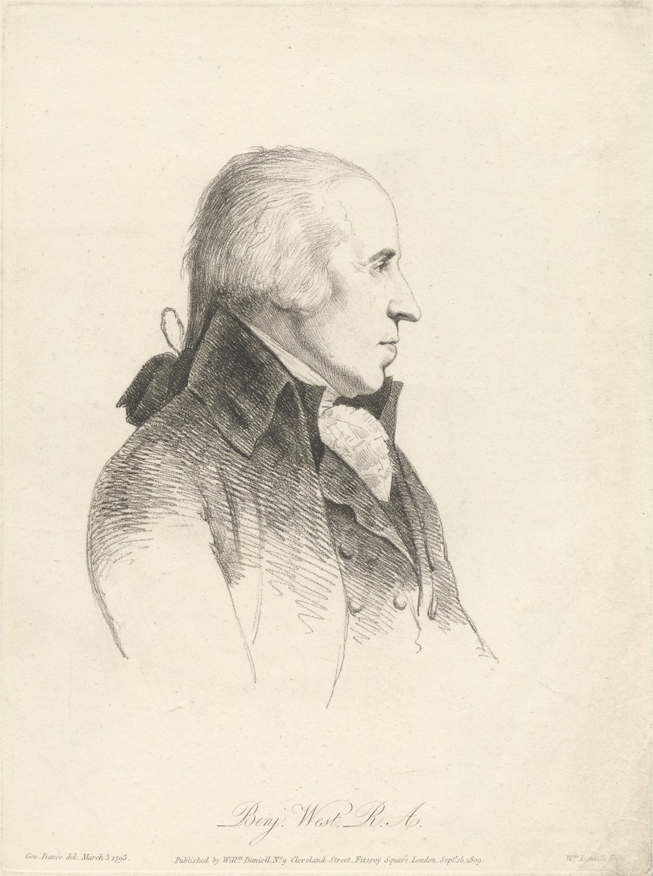 Benjamin West, R.A. av William Daniell