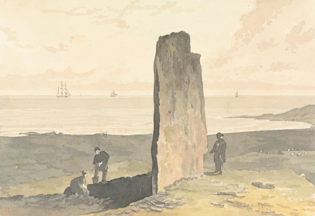 Druidical Stone ved Strather, nær Barvas, Isle of Lewis av William Daniell