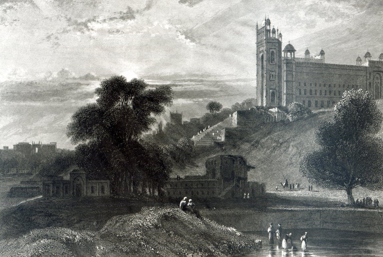 Fatehpur Sikri nær Agra, gravert av R. Brandard (gravering) av William Daniell