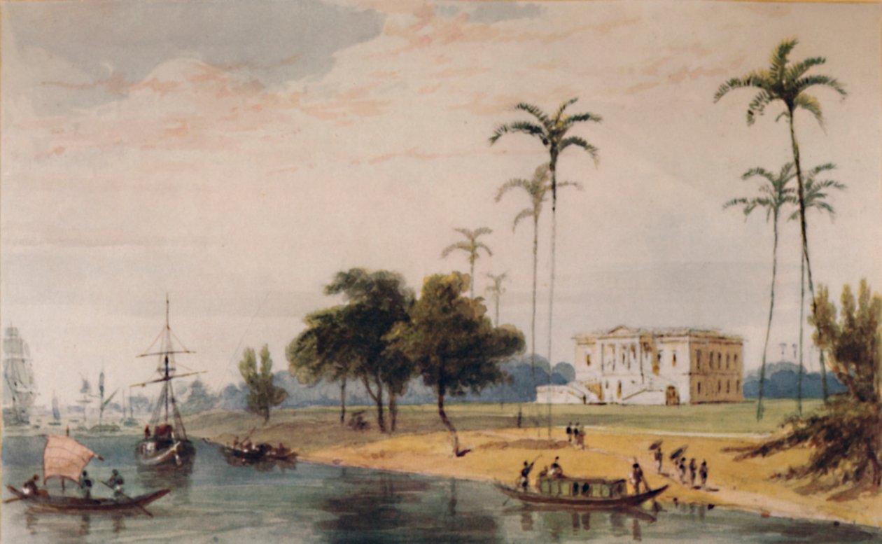 I Garden House Reach, Calcutta, c1786-1791, 1935 av William Daniell