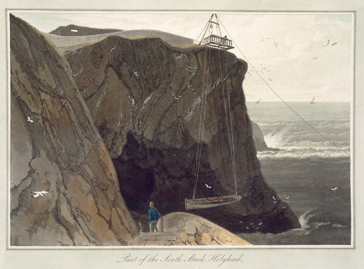Å slippe ned en båt fra plattformen ved Holyhead, fra 