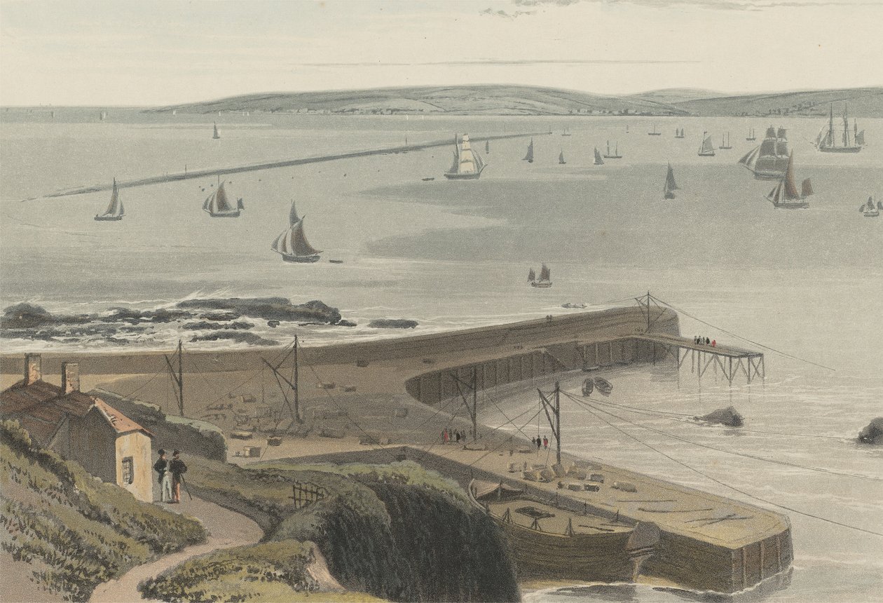 Kai ved Straddon Point nær Plymouth av William Daniell