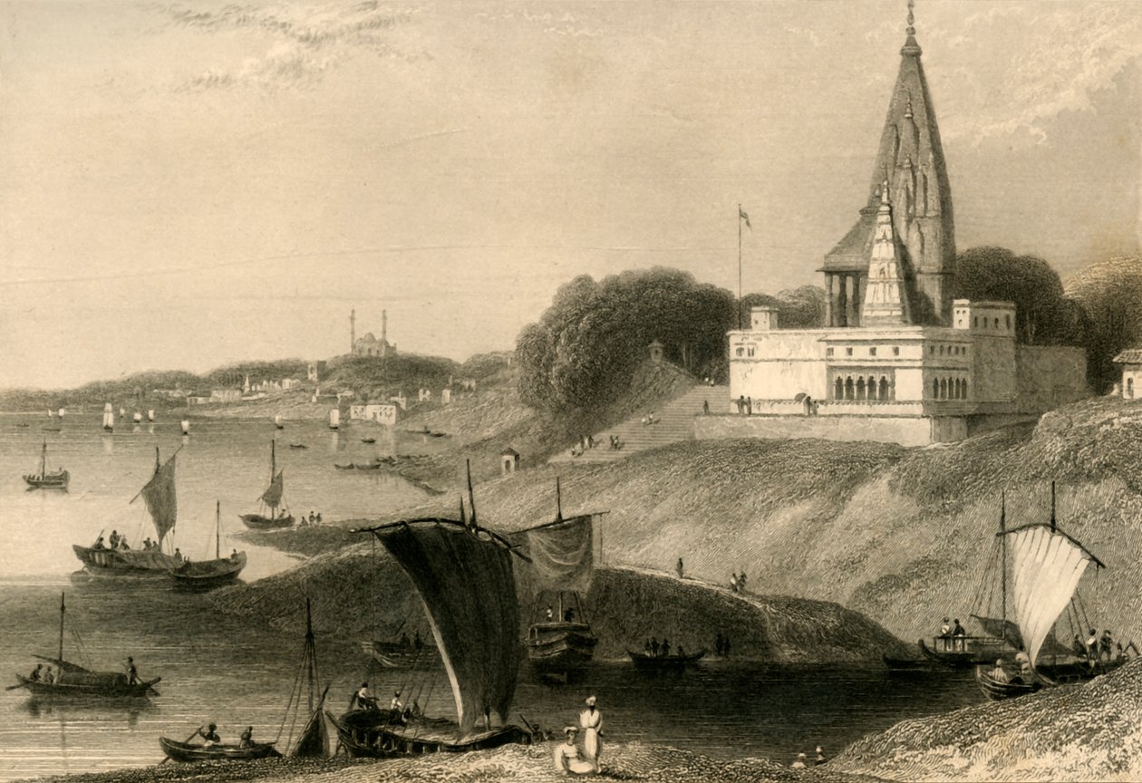Bernar-pagoden, Benares, 1835. av William Daniell