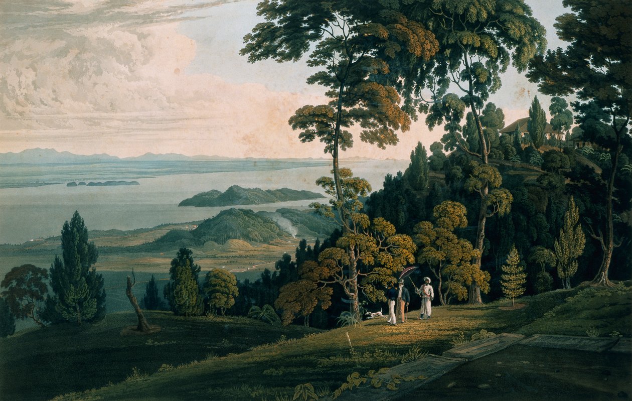 Utsikt fra Halliburtons Hill, Prince of Wales Island av William Daniell