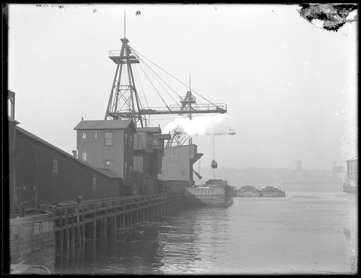 Direkte kullheiser, Interboro Rapid Transit Company, W. 58th Street, New York, ca. 1911. av William Davis Hassler