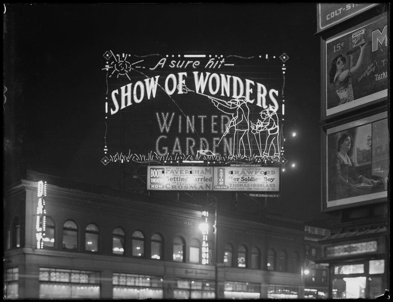 Opplyst skilt for Winter Garden Theatres 