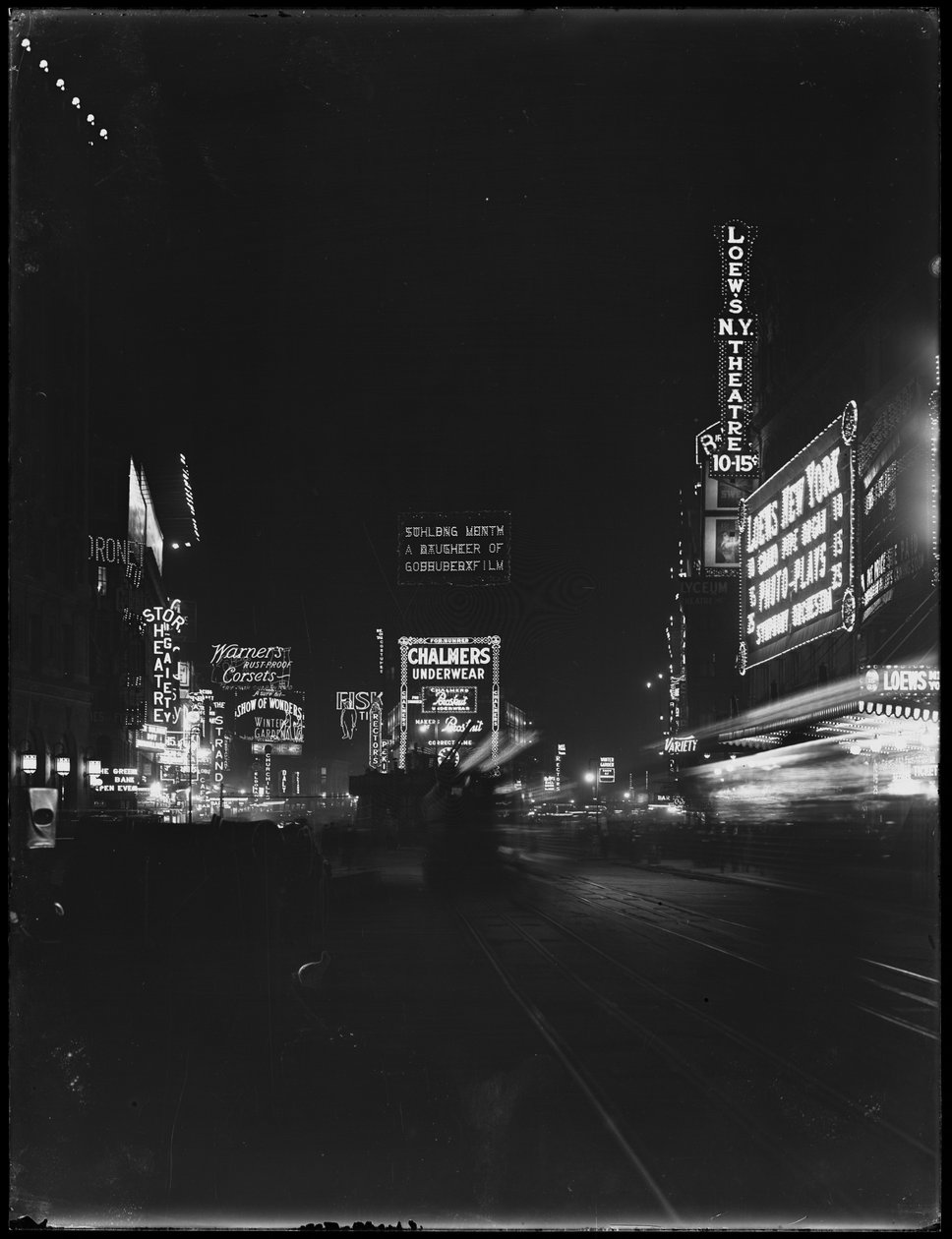 Lysskilt på Times Square, New York City, 1917 av William Davis Hassler