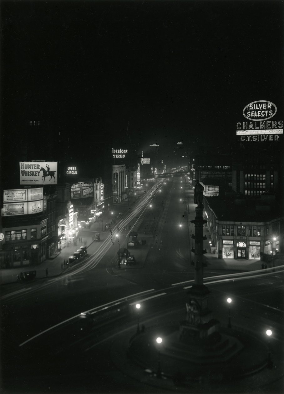 Night View in Columbus Circle, ca. 1910-21 av William Davis Hassler