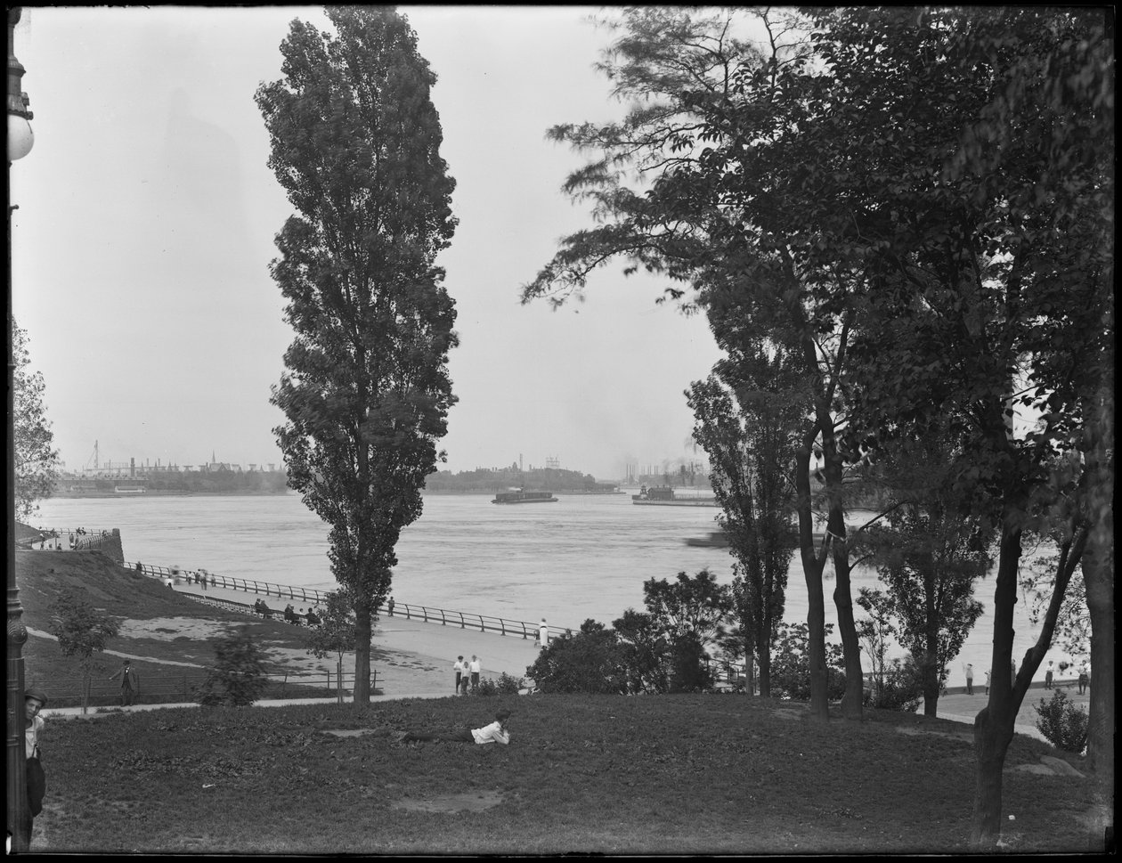 Utsikt over Hell Gate og East River fra 86th Street Park, New York City, 31. juli 1914 av William Davis Hassler
